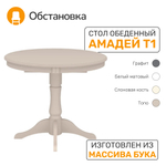 Стол деревянный АМАДЕЙ 1 (PRODUS 1), цвет топо/ бежево-серый
