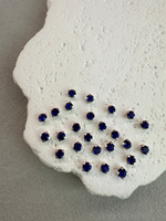 Шатоны 4 мм, Синий в серебре, 25 шт