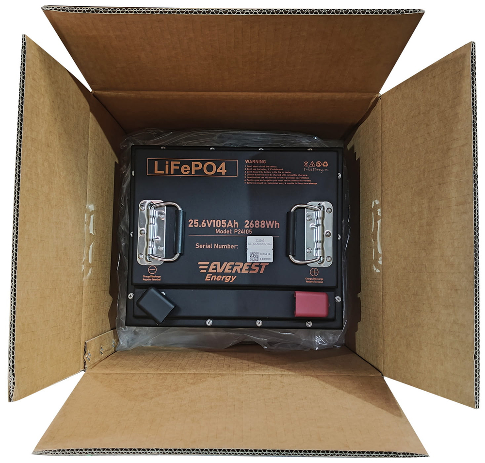 Тяговая аккумуляторная батарея Everest LFP-24V105Аh-PRO + LCD + Bluetooth