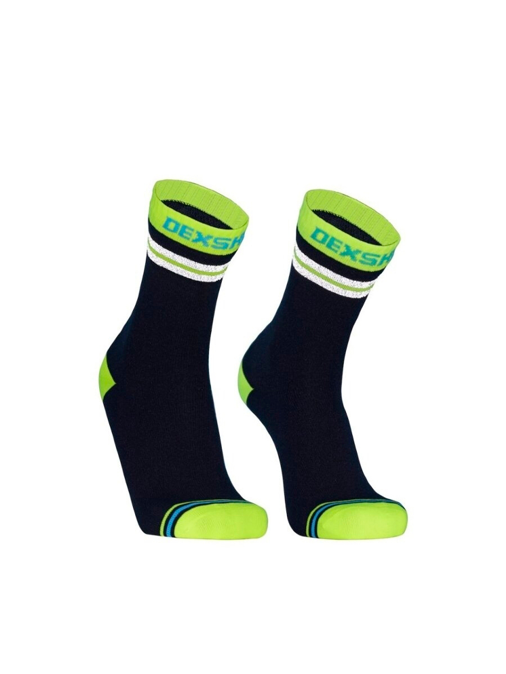 Водонепроницаемые носки DexShell Pro visibility Cycling черный/зеленый L (43-46)