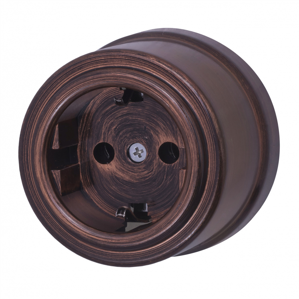 Розетка с З.К., пластик, цвет Медный век B1-101-16