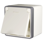 Розетка влагозащ. с зазем. с защит. крышкой и шторками Gallant слоновая кость W5071203