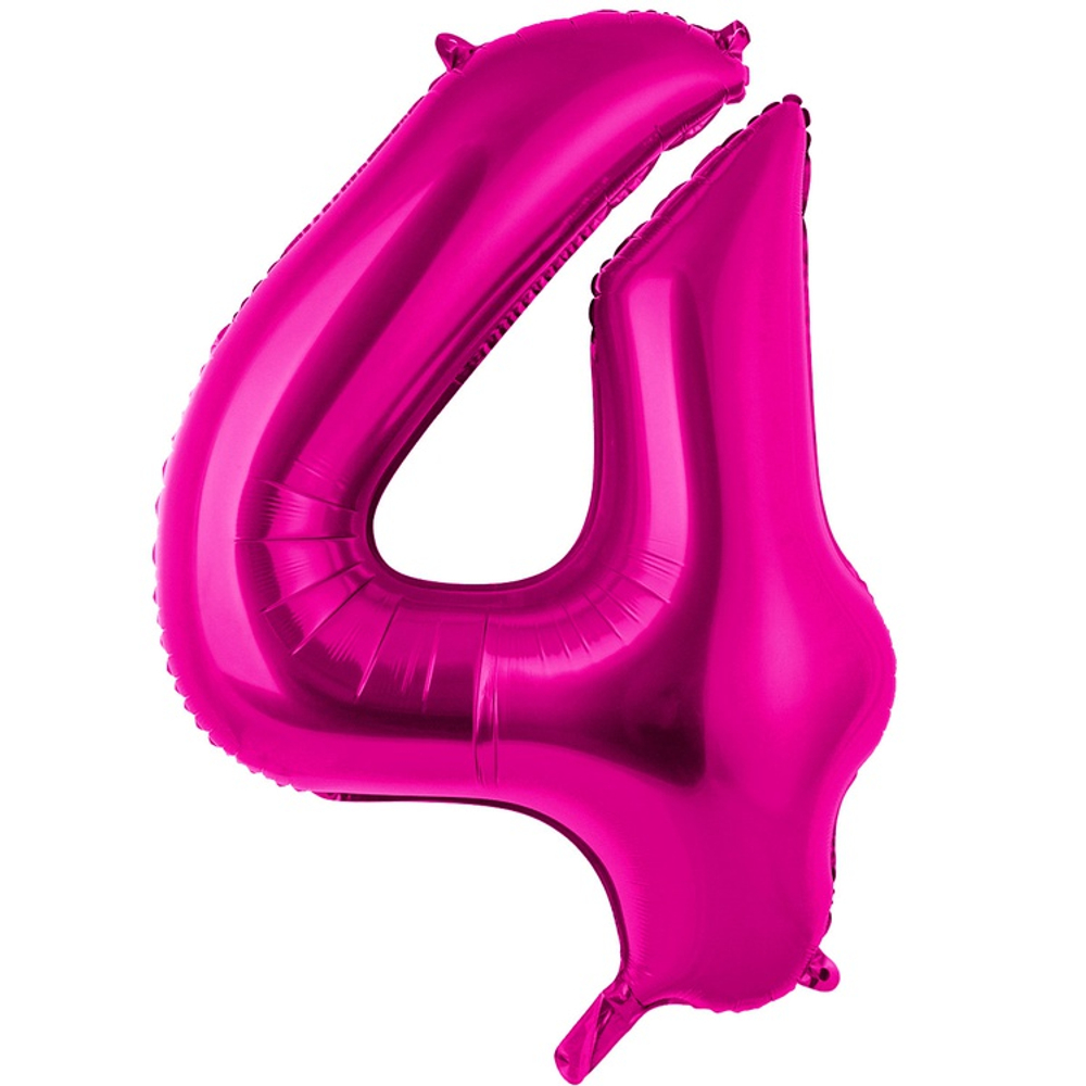 Шары цифры гелиевые Розовые 102 см