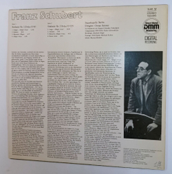 Винтажная виниловая пластинка LP Schubert Шуберт, Staatskapelle Berlin, Otmar Suitner Sinfonie Nr. 1 D Dur D 82 Sinfonie Nr. 2 B Dur D 125 (ГДР 1986)