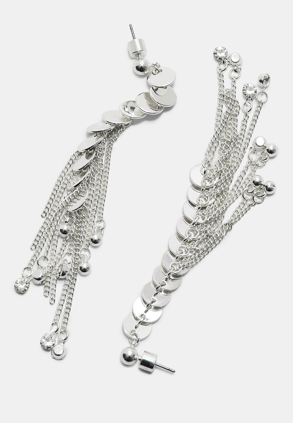 STRADIVARIUS Серьги-подвески с цепочкой, серый