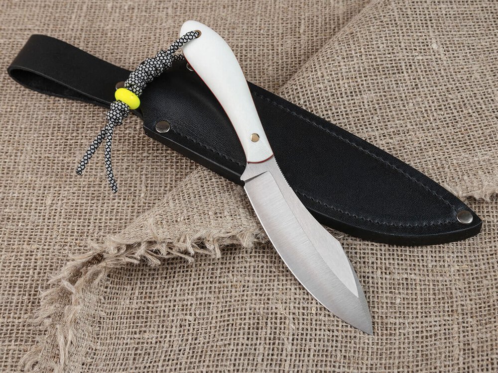 Нож для бушкрафта "Канадец", сталь VG-10/Elmax, рукоять G10 (белая)