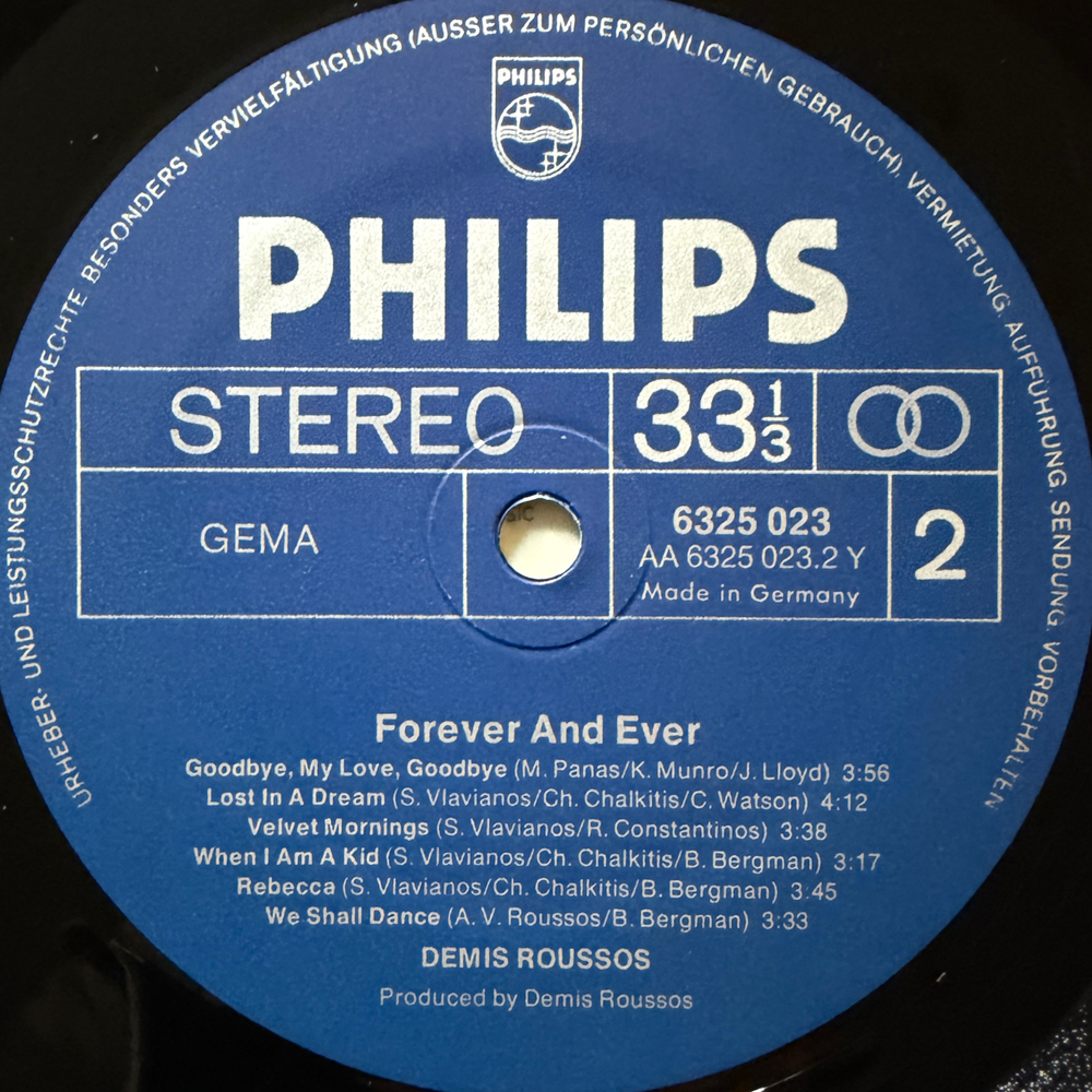 Demis Roussos – Forever And Ever (Германия 1973г.) Т