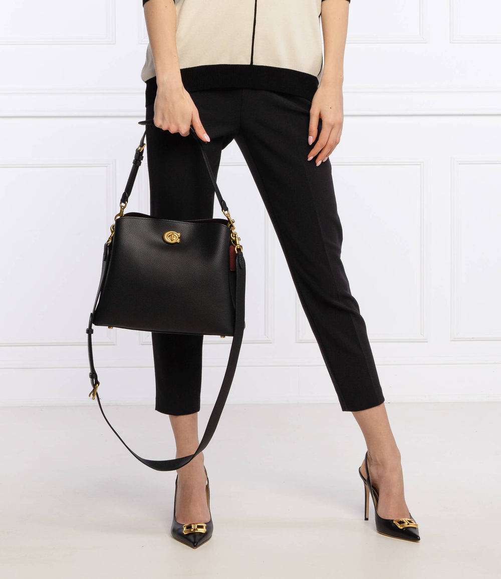 Кожаная сумка через плечо WILLOW Coach - черный(C2621)