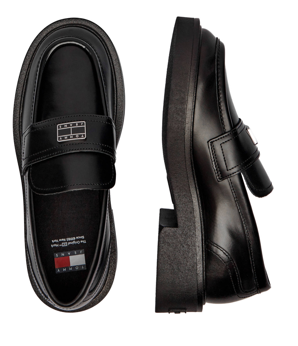 Кожаные лоферы Tommy Jeans - черный(EN0EN02602)