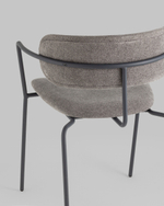 Стул Дженни букле темно-серый каркас антрацитово-серый муар