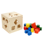 Развивающая игрушка деревянная Сортер обьемный куб, коробка C-41839