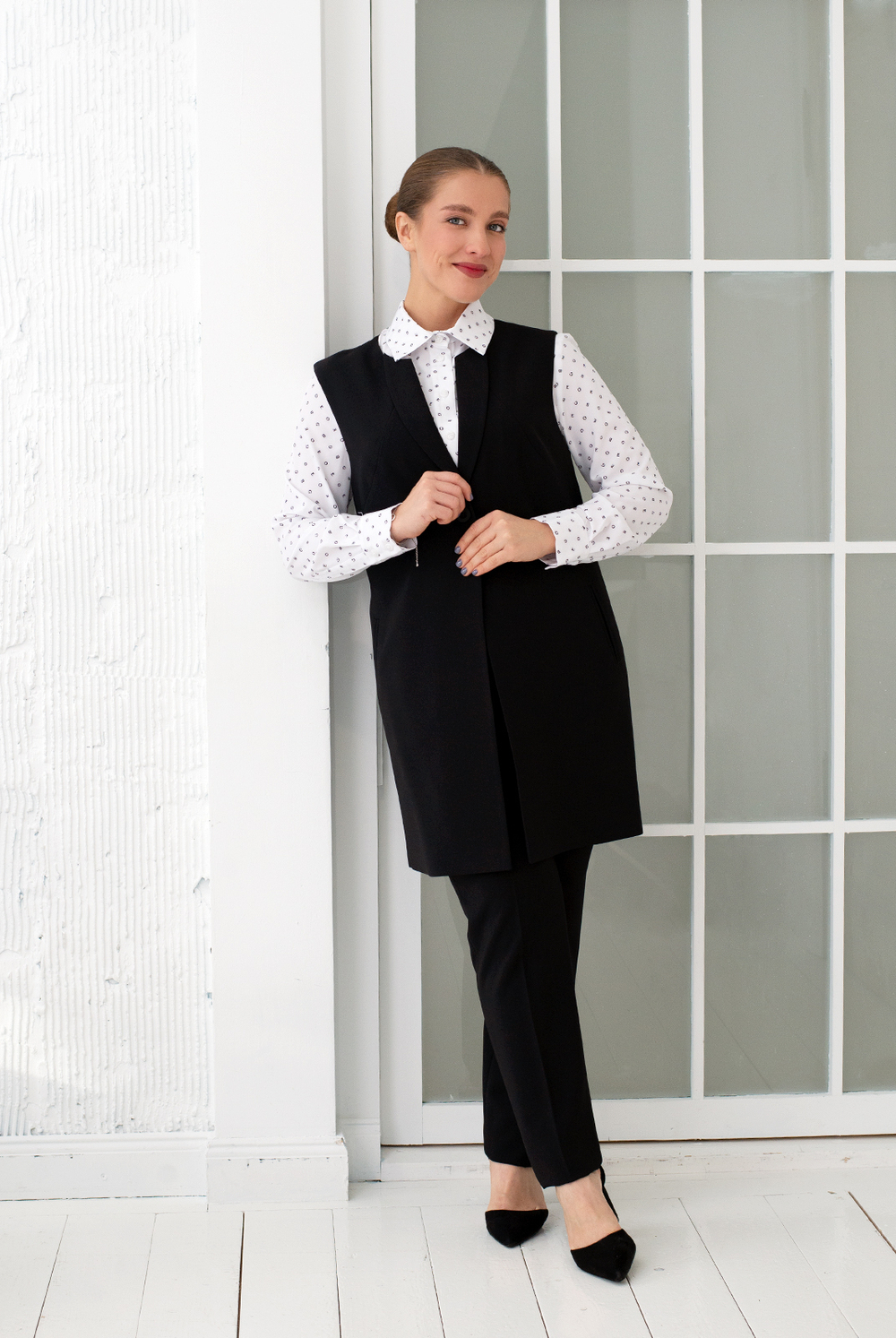 Жилет с подкладом 1634опа, черный #70Ч061634опа