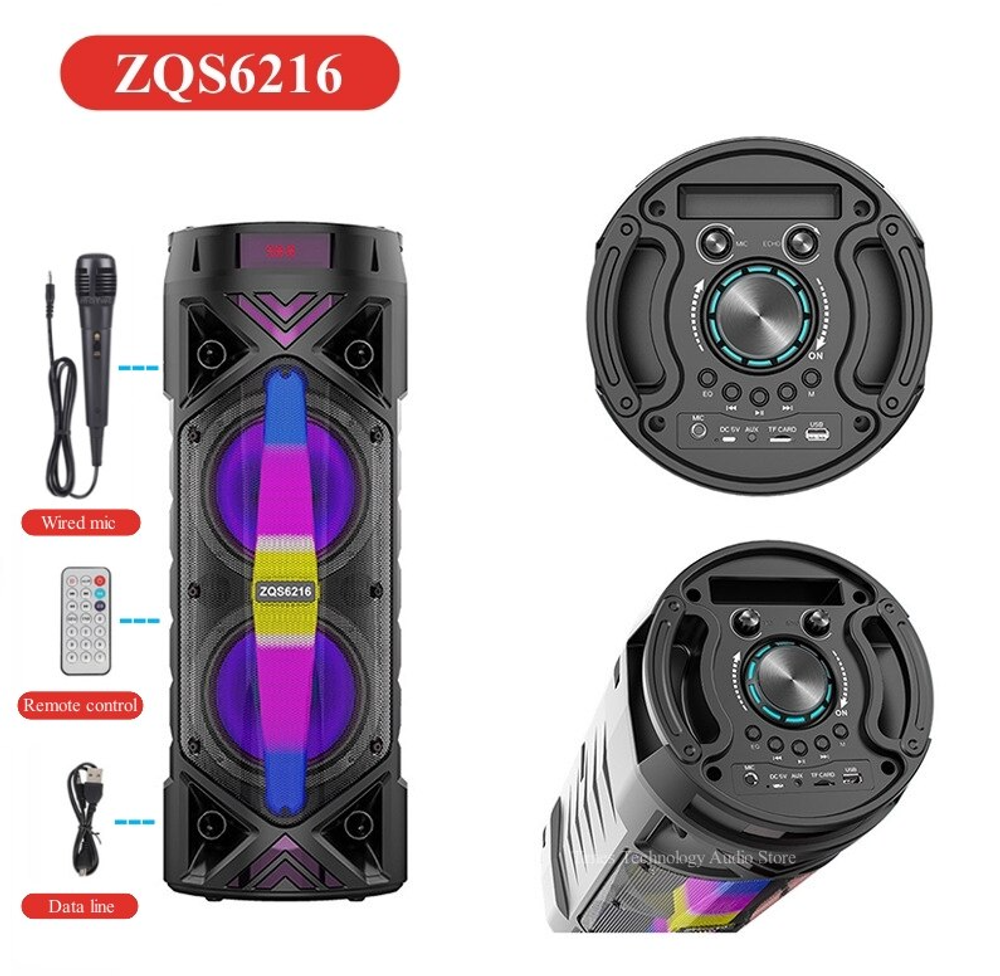 Беспроводная колонка BT Speaker ZQS-6216 караоке