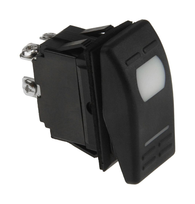 Переключатель трехпозиционный (ON)-OFF-(ON) 12 В/16А 5Р с подсветкой без фиксации