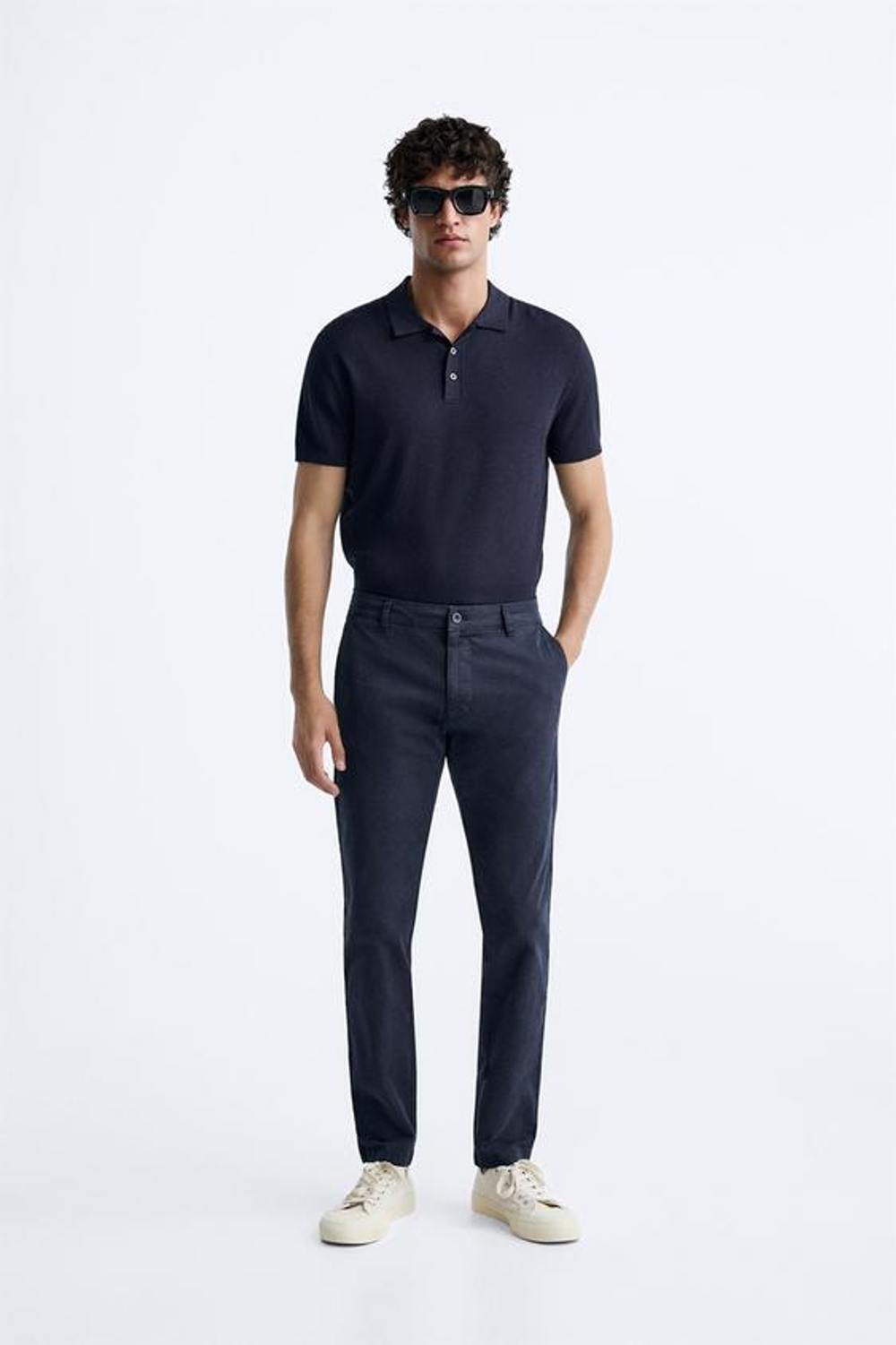 ZARA БРЮКИ ЧИНОС SKINNY FIT, МОРСКОЙ СИНИЙ