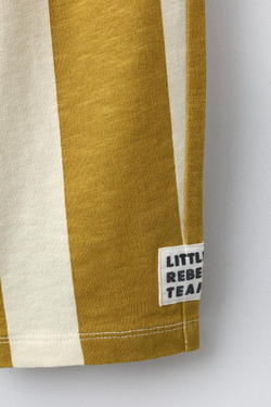 ZARA ПРЯМЫЕ БРЮКИ ИЗ МЯГКОЙ ТКАНИ В ПОЛОСКУ, ОХРА