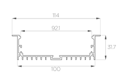 Профиль врезной алюминиевый LC-LPV-32114-2 Anod