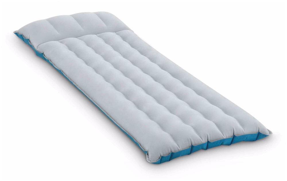 Мaтрас нaдувной Intex 67998 Camping Mat 189х127х24 см / Кoврик нaдувной Интeкс туристический велюровый в палатку для кемпинга и туризма