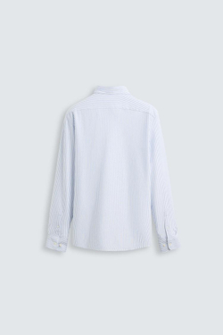 ZARA РУБАШКА REGULAR-FIT, БЕЛЫЙ/МОРСКОЙ СИНИЙ