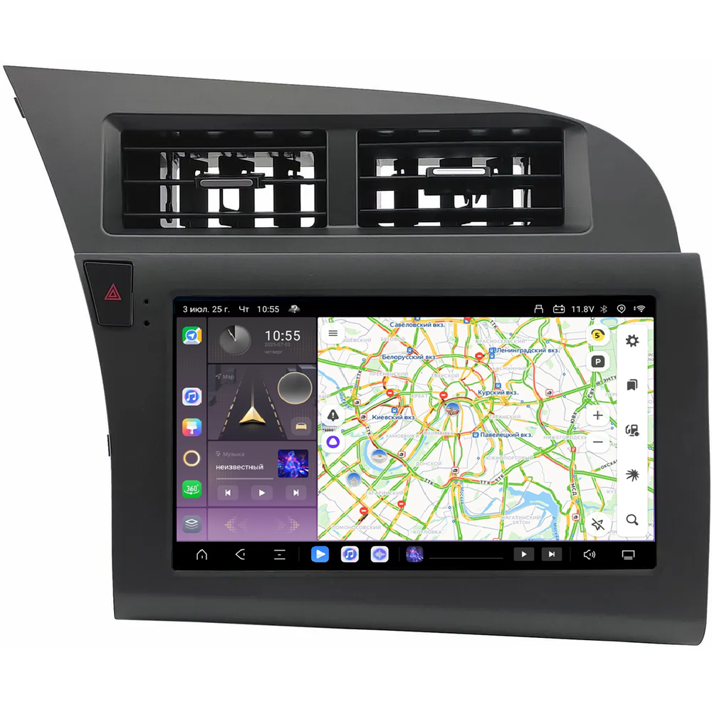 Магнитола для Audi A6 2004-2008 - Carmedia SF-9612 (рамка 9") QLed+2K, Android 13, TS20, CarPlay, 4G SIM-слот