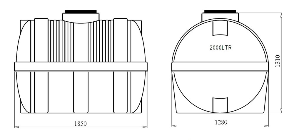 Ёмкость пластиковая пищевая STERH GOR H 2000 л. горизонтальная (199x118x130см;синий) - арт.555065