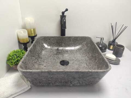 Раковина из мрамора Square Grey Medium MS-60190 45*45*15