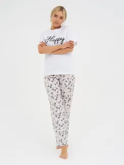 Брюки женские KAFTAN "Треугольники" р. 40-42, серый