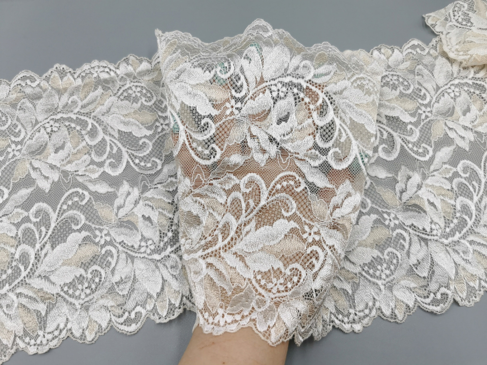 Эластичное кружево, шампань и жасмин, 21 см, (Арт: EK-2774), м