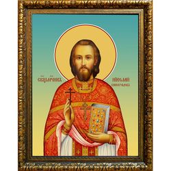 Николай Виноградов священомученик, пресвитер. Икона на холсте.