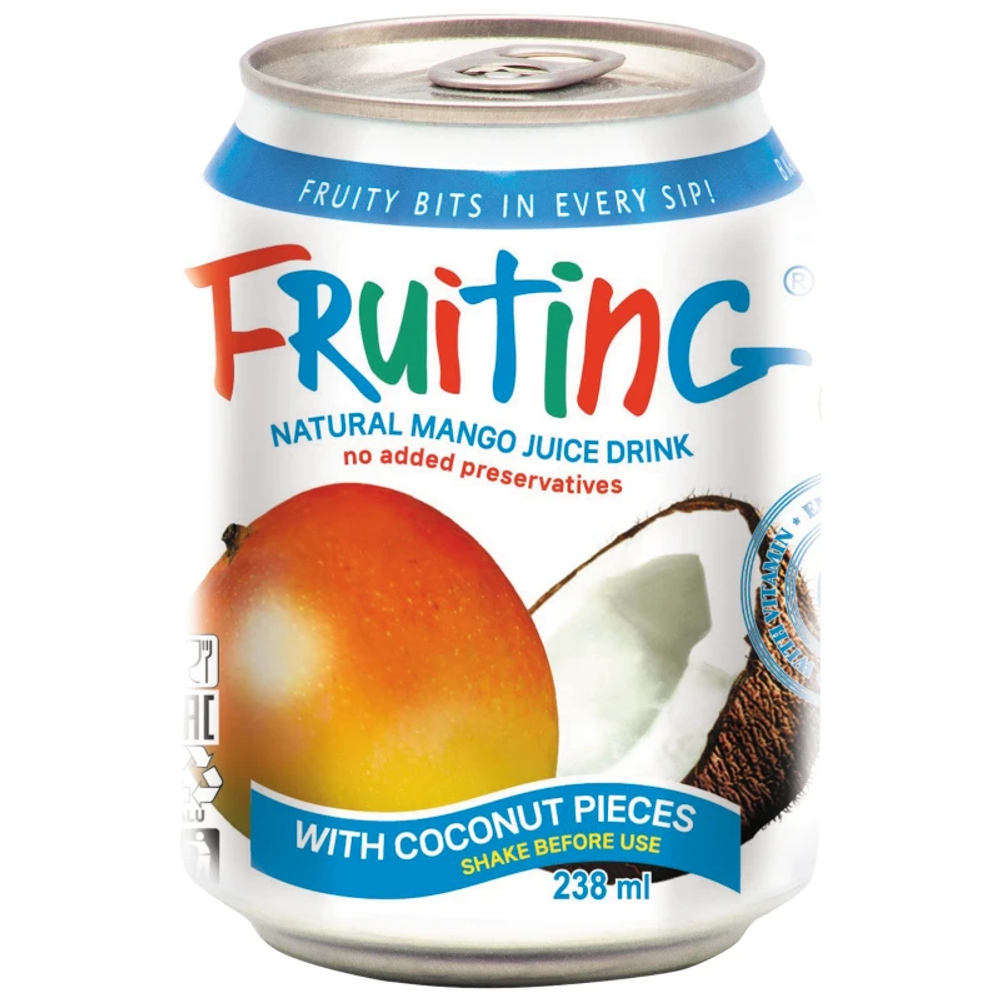 Напиток сокосодержащий Fruiting из сока манго с кусочками кокоса, 238 мл