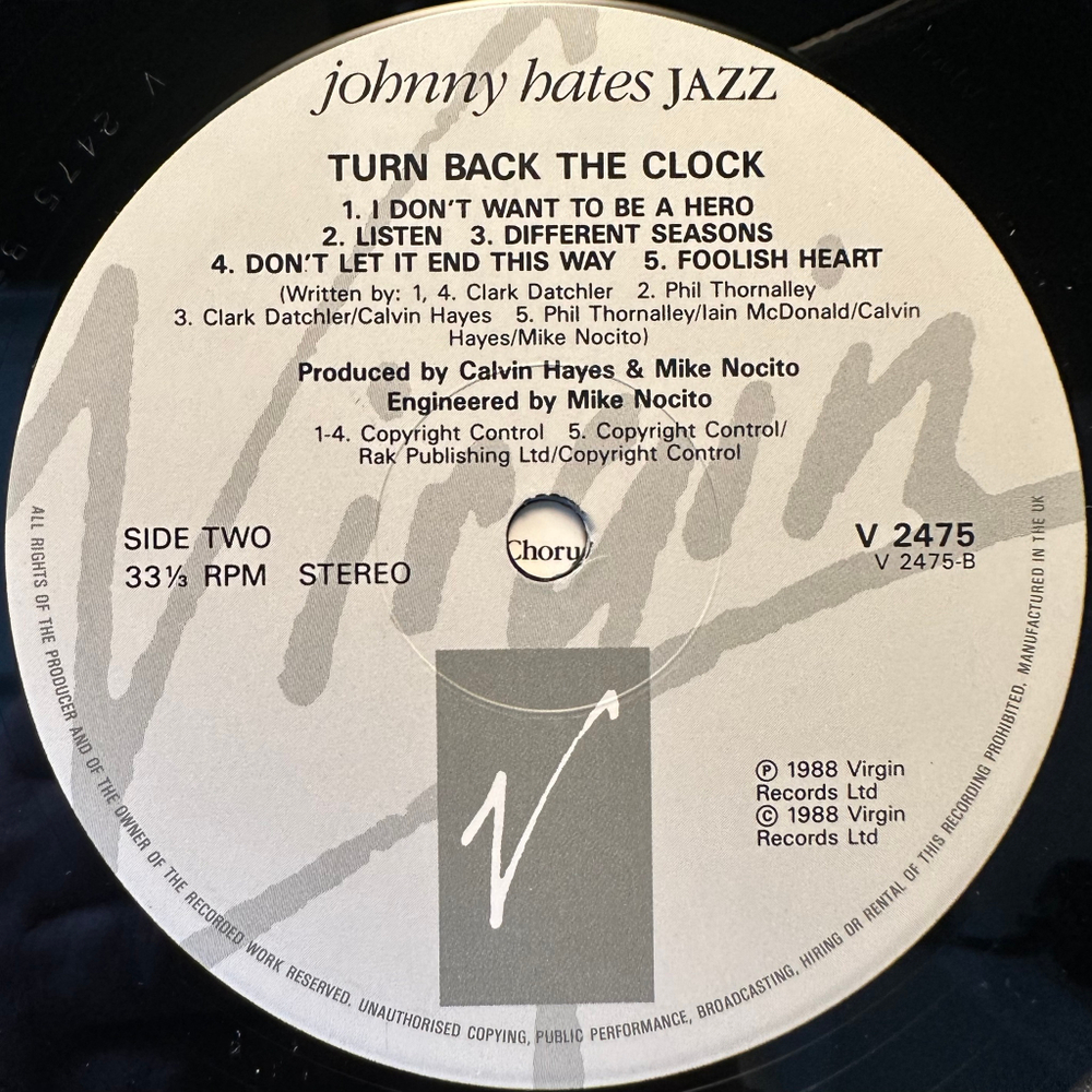 Johnny Hates Jazz - Turn Back The Clock (Англия 1988г.)