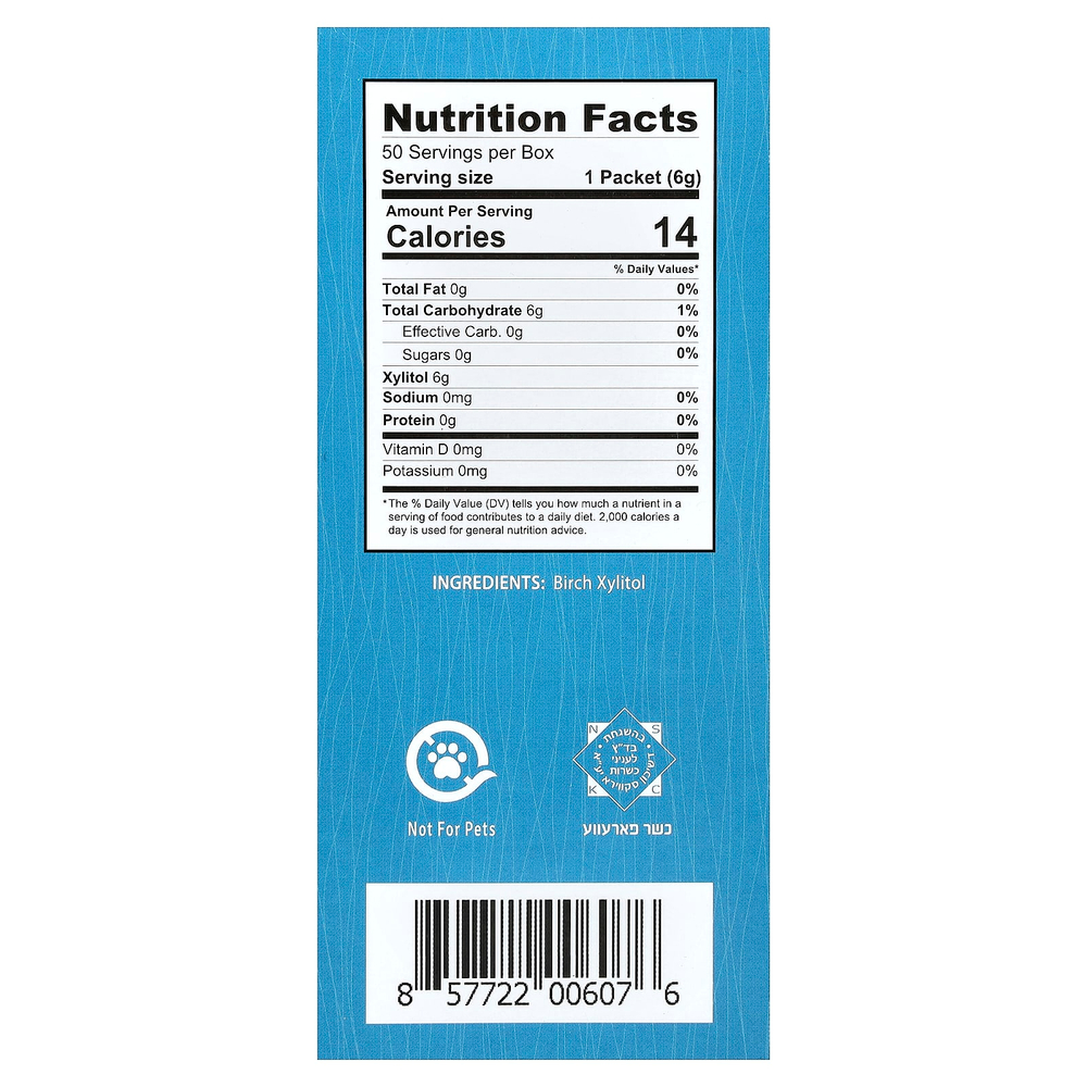 Health Garden, Полностью натуральный березовый ксилитол, подсластитель, 50 пакетиков по 6 г (0,21 унции)