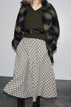 ZARA ЮБКА В КЛЕТКУ — ZW COLLECTION, РАЗНОЦВЕТНЫЙ