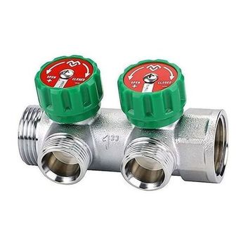 Коллектор распределительный, хромированный 1" х 3/4"ЕК - 2 вых.