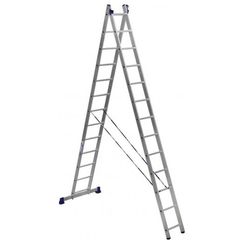 Лестница алюминиевая Алюмет двухсекционная 2x13 ступеней (5213)