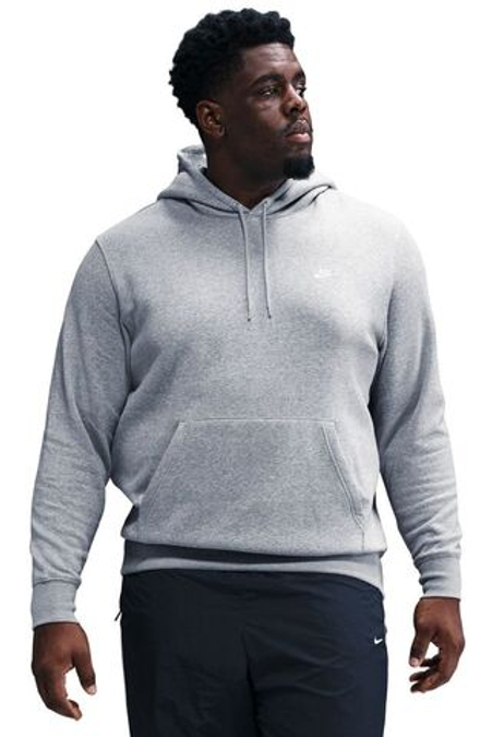 Куртка теннисная Nike Club Fleece Pullover - dark grey heather/lt smoke grey/white