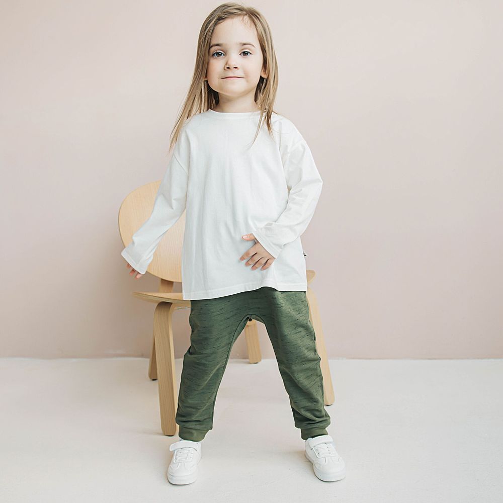 Лонгслив базовый "Молоко" с карманом