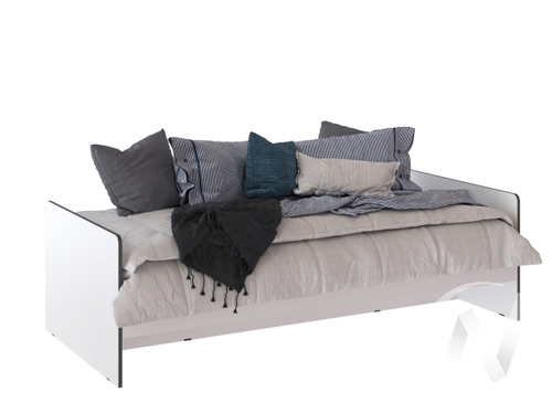 Кровать 1;2м Подростковая Асцелла (белый/графит серый)