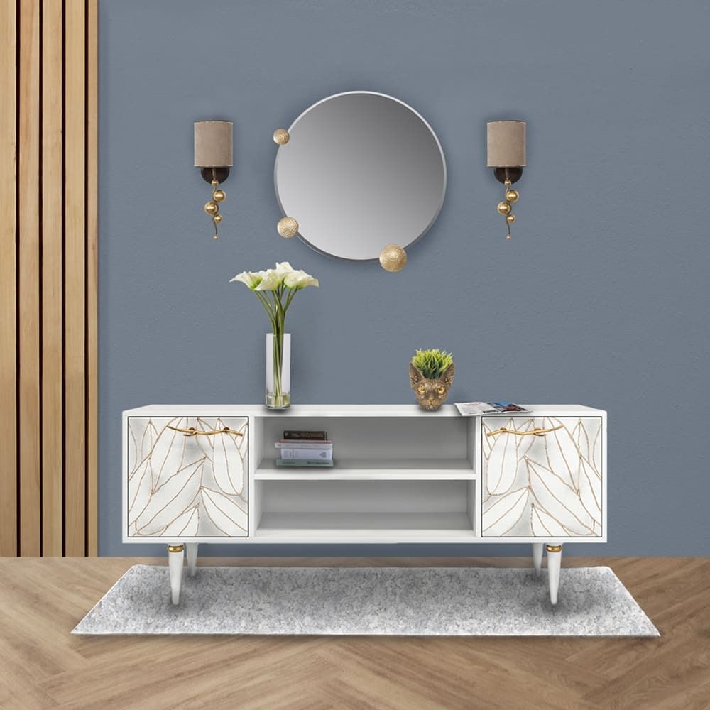 Тумба под ТВ Арт 155см Классик Айс Голд