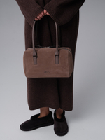 Замшевая сумка DBR 31333 серо-коричневый велюр