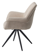 Стул М-City DISAUR Марк поворотный на 360 градусов, B-03, Lotos-03 Бежевый, Велюр, Черный каркас