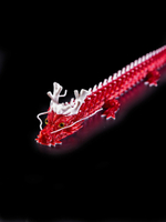 Китайский дракон, гибкая игрушка-антистресс, подарок, украшение интерьера, 45 см., 3D печать, красно-белый