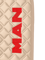 Ковры MAN TGX с 2-мя ящиками (автомат) (экокожа, бежевый, бежевый кант, красная вышивка)