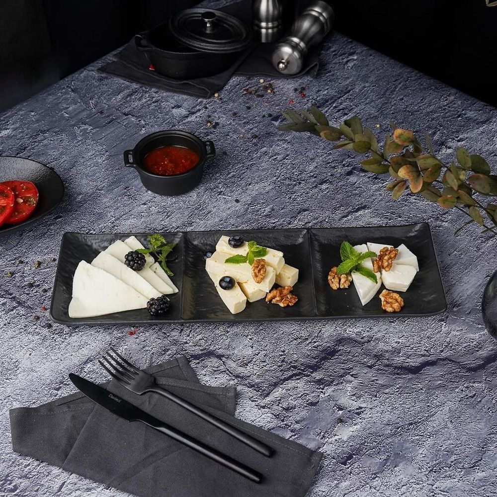 Блюдо прямоугольное 40*13 см h2,8 см с бортами Side Up2 и делениями   P.L. [1]