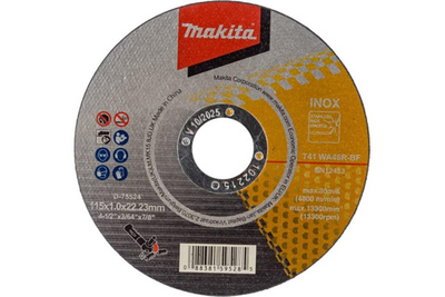 Абразивный отрезной диск для нержавеющей стали плоский WA46R, 115х1х22,23 Makita D-75524