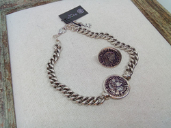 Кольцо большая монета с профилем римс.импер. Марка Авре́лия Севе́р Алекса́ндра, оттенок серебро