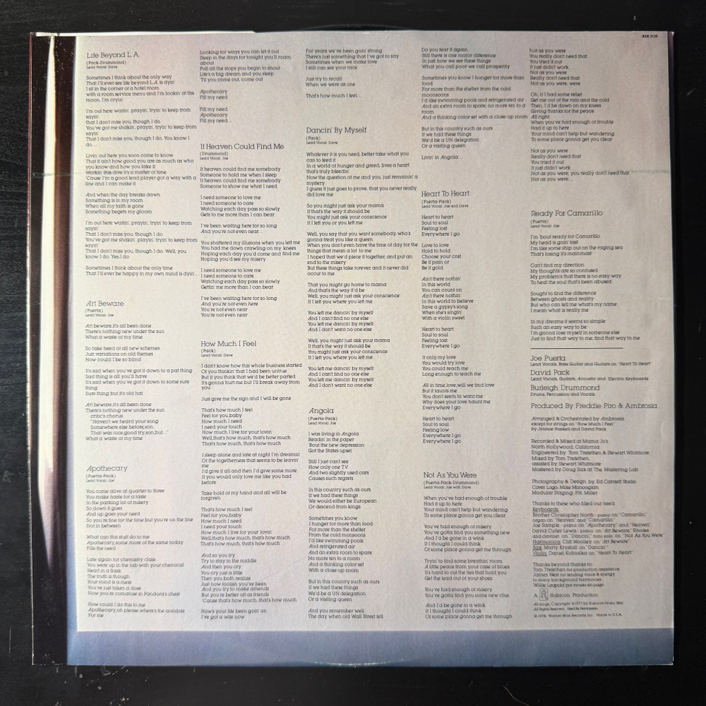 Ambrosia – Life Beyond L.A. (США 1978г.)