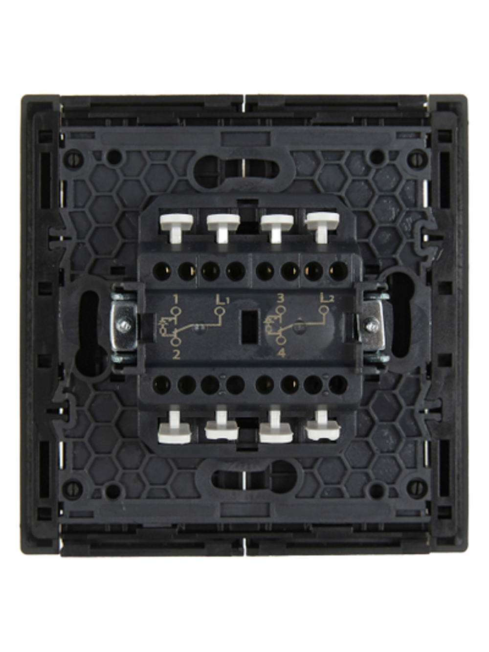 FORTE&PIANO Выключатель 2-клавишный проходной с индикацией 10А FP308 серый IEK