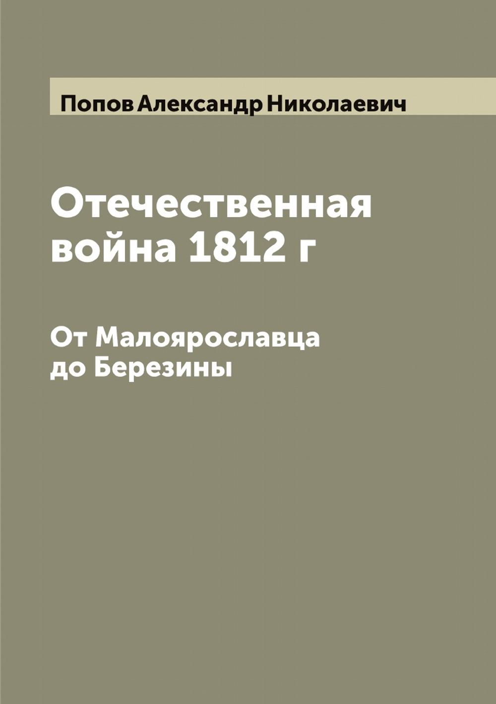 Отечественная война 1812 г. От Малоярославца до Березины | Попов Александр Николаевич