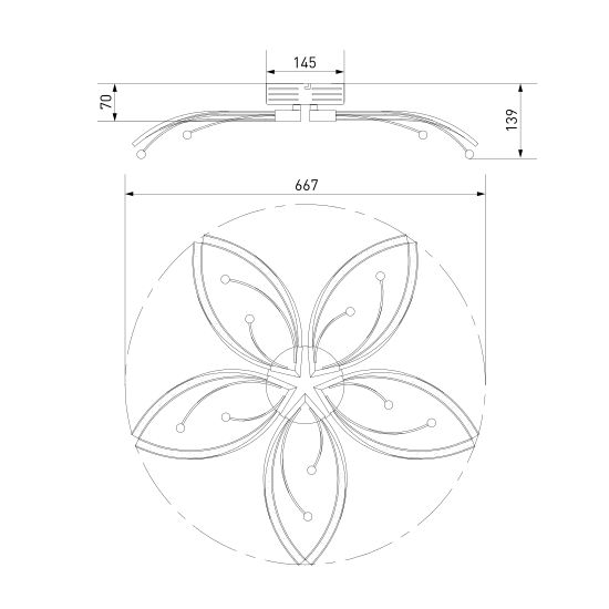 90056/5 / потолочный светильник /   хром